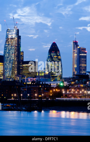 New London Skyline 2013 with skyscrapers of The City including 122 Leadenhall Street The Cheesegrater (L) and 30 St Mary Axe The Stock Photo