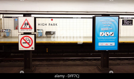 Subway platform in a station in Toronto, Canada Stock Photo