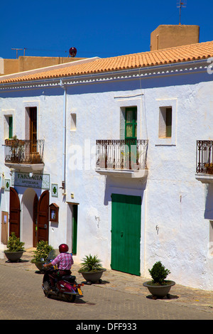 Street Scene, Sant Joan De Labritja, Ibiza, Spain Stock Photo