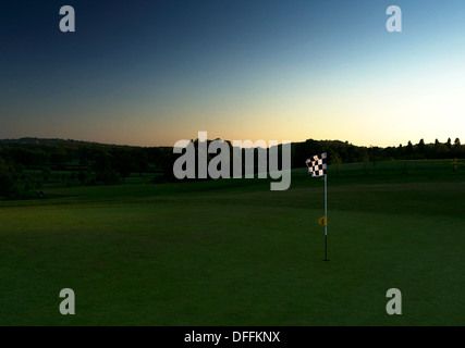 View of putting green at Reigate Hill Golf Club Stock Photo