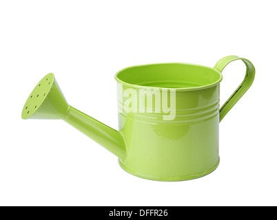 green watering can isolated on white background Stock Photo