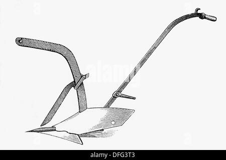 Plow. Antique drawing, ca. 1900. / Arado escarificador y extirpador ...