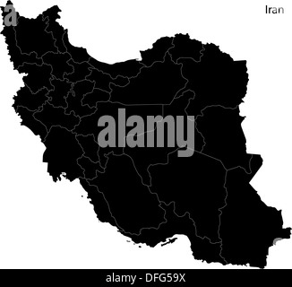 Black Iran map Stock Photo