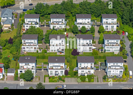 Aerial view, semi-detached houses in the Alte Ziegelei, a former brickyard, Neheim-Hüsten, Arnsberg, North Rhine-Westphalia Stock Photo