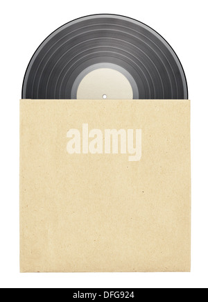 Old vinyl record in a paper case Stock Photo