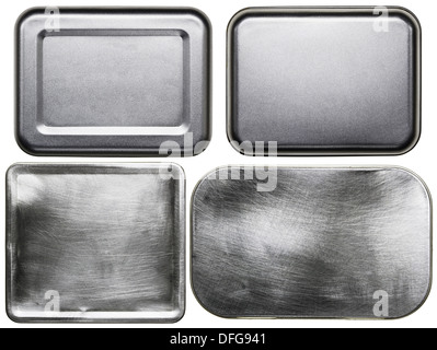 Metal plates, isolated textures. Stock Photo