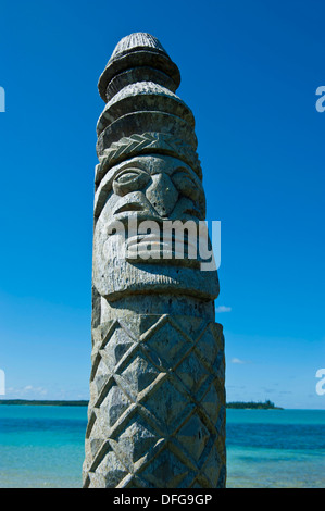 Traditional wood carving, Île des Pins, New Caledonia, France Stock Photo