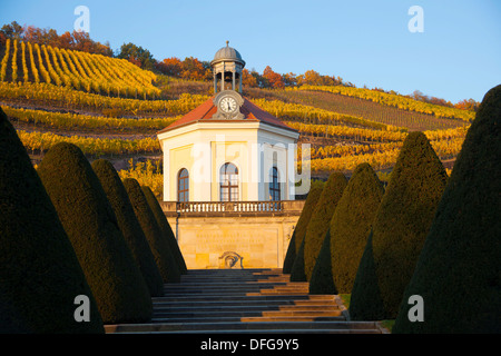 Belvedere of Schloss Wackerbarth on Johannisberg Mountain in autumn, Radebeul, Saxony, Germany Stock Photo