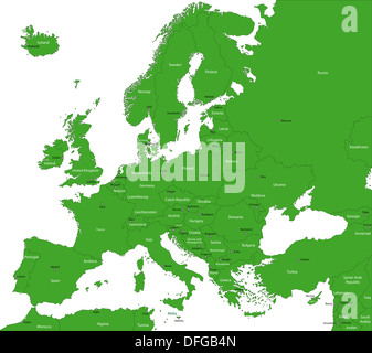 Green Europe map Stock Photo