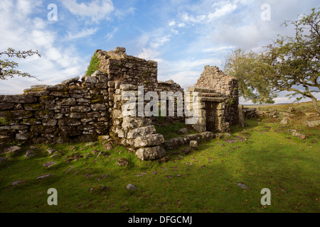 The abandoned ruins of John Bishop's House , Dartmoor National Park Devon Uk Stock Photo