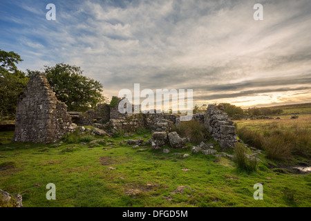 The abandoned ruins of John Bishop's House , Dartmoor National Park Devon Uk Stock Photo