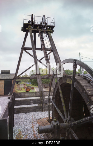 A recreated small coal pit head and winding gear at Summerlee Museum Coatbridge, near Glasgow