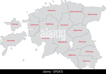 Gray Estonia map Stock Photo