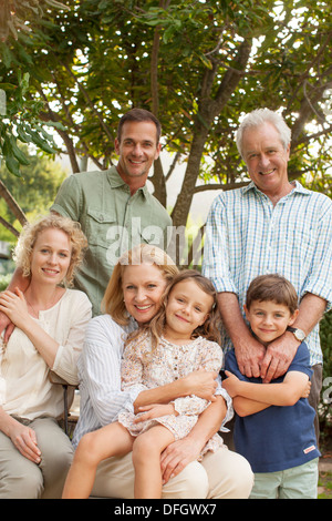 Portrait of smiling multi-generation family Stock Photo
