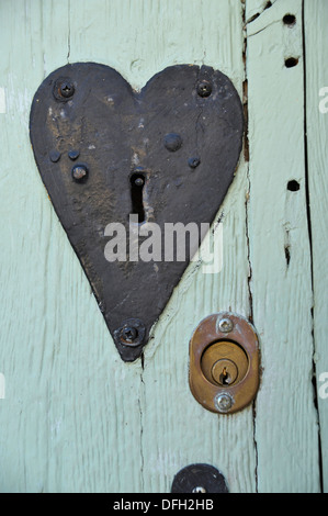 Heart shaped door lock. Stock Photo