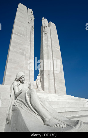 Statue on the Vimy Ridge Canadian World War One War Memorial, France ...
