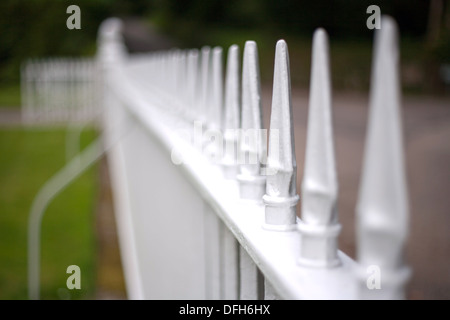 White cast iron fence Stock Photo