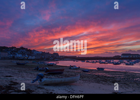 Cornish sunset Isles of Scilly, Hugh Town St Marys Stock Photo