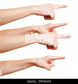 Bullying with mocking fingers pointing in one direction Stock Photo