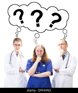 Team of medical doctors thinking for the perfect solution Stock Photo