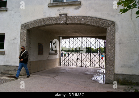 Guardhouse of Dachau KZ-lager concentration camp, Dachau, Munich, Bayern, (Bavaria), Germany Stock Photo