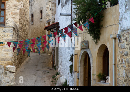 Streets of Historic Old Town of Maroulas, Crete, Greece Stock Photo