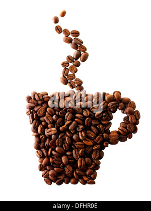 Coffee mug made out of coffee beans Stock Photo