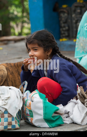 Indian girl eating Andhra Pradesh South India Stock Photo - Alamy