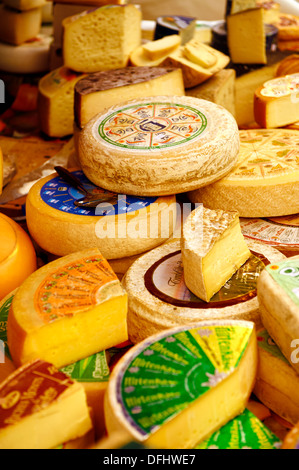 Market cheese stall, Budapest Hungary Stock Photo