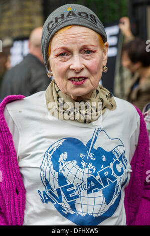 London, UK. 05th Oct, 2013. Vivienne Westwood joins the protest