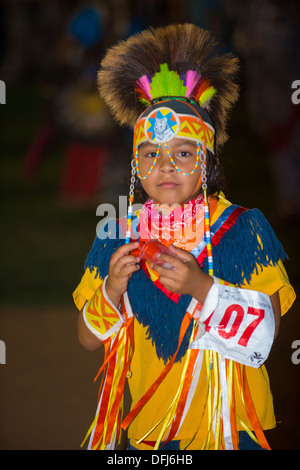 Native American boy takes part at the Barona 43rd Annual Powwow in Barona California Stock Photo