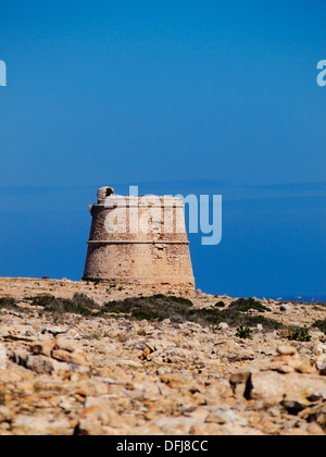 Torre des Garroveret - one of the towers on Formentera, Balearic Islands, Spain Stock Photo