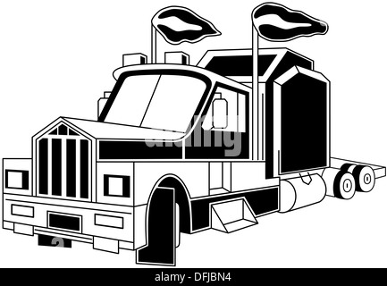 Semi truck Stock Photo