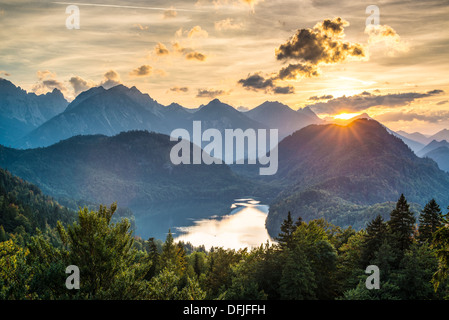 Lake Alpsee in the Bavarian Alps of Germany. Stock Photo