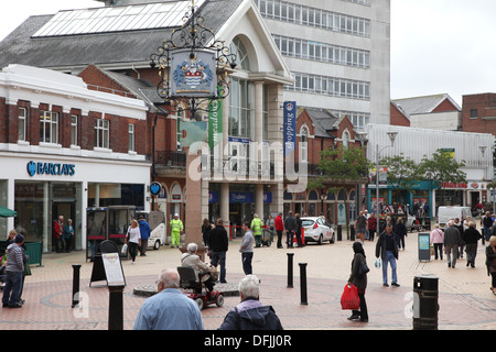 Chelmsford Essex centre, the pedestrianized high street with good access for wheelchairs Stock Photo