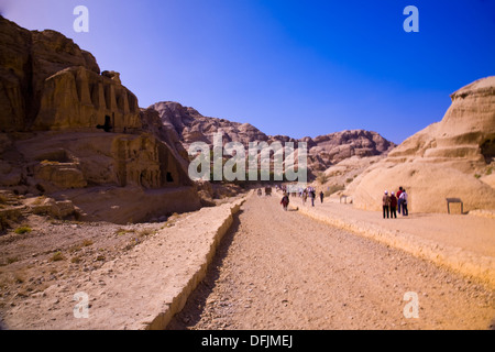 Obelisk Tomb and Bab As-Siq Triclinium, , Petra, Jordan Stock Photo