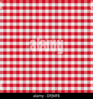 red checkered fabric tablecloth Stock Photo