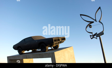 Roadside advertisement for Playboy magazine and brand in Marfa, West Texas. Stock Photo