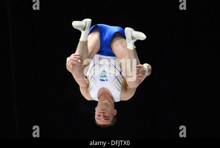 Antwerp, Belgium. 06th Oct, 2013. Ukraine's Oleh Vernyayev in action during the vault competition of the Artistic Gymnastics World Championships in Antwerp, Belgium, 06 October 2013. Photo: MARIJAN MURAT (For editorial use only)/dpa/Alamy Live News Stock Photo