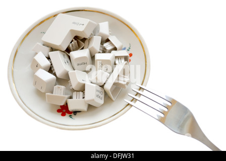 Keyboard on a plate Stock Photo