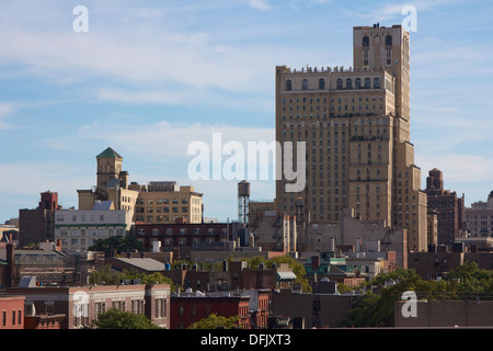 View over the roofs of Brooklyn Heights in Brooklyn, NY, USA in September 2013 Stock Photo