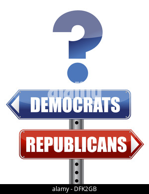 question Democrats and Republicans illustration design Stock Photo