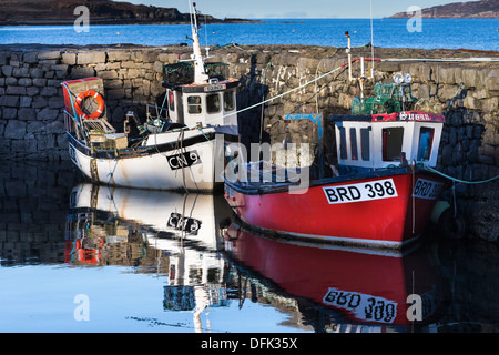 Fishing Boats in Broadford harbour on the Isle of Skye in Scotland. Stock Photo