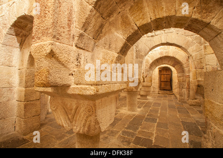 Crypt of the Monastery of Leire, Navarra, Spain Stock Photo