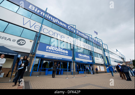 Fans outside St Andrew's stadium, home of Birmingham City Football Club. Stock Photo