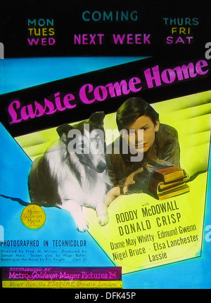 Lassie Come Home cinema projection slide 1943 Stock Photo