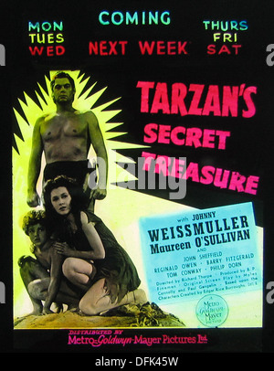 Tarzan's Secret Treasure cinema projection slide 1941 Stock Photo