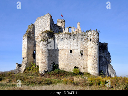 Ruins of Medieval Castle in Mirow, Poland, built in 14th century Stock Photo
