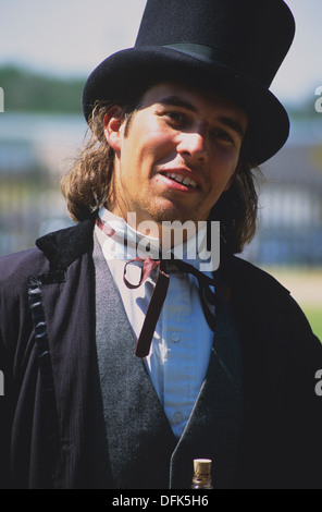 Costumed interpreters perform for visitors at Boot Hill Museum, Dodge City, Kansas, USA Stock Photo