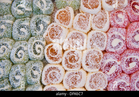 Colorful Traditional Turkish Delight Background Stock Photo